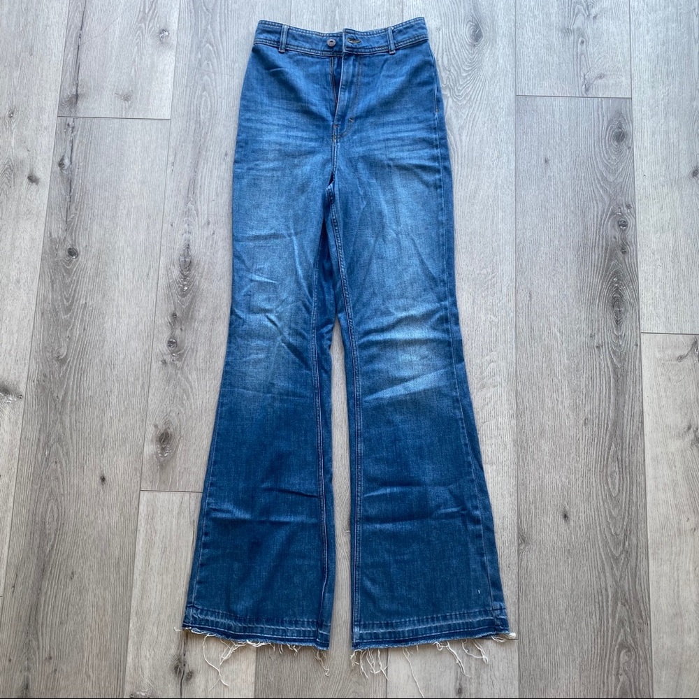 We the free Fringed Flare Leg Jeans